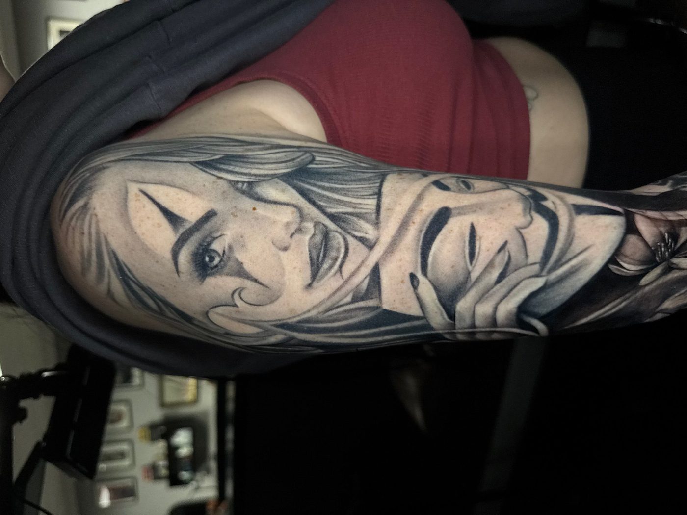 Black and grey tattoo by Angel at Soul Kraft Ink in Asbury Park, New Jersey