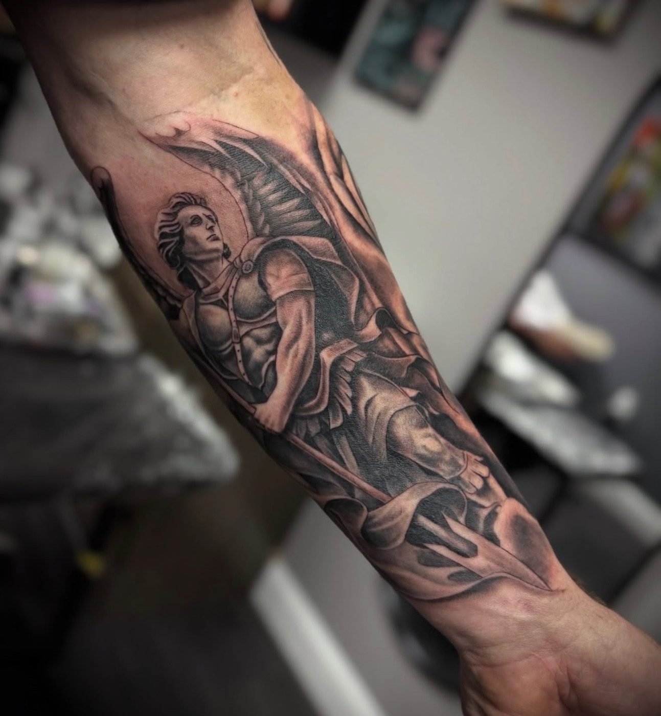 Black and grey tattoo by Patrick at Soul Kraft Ink in Asbury Park, New Jersey
