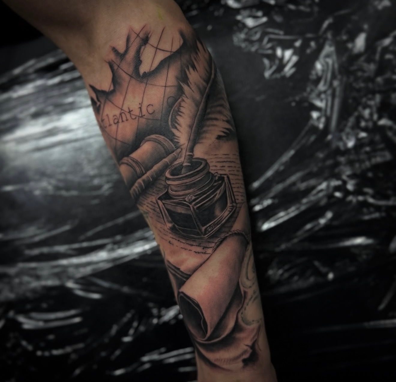 Black and grey tattoo by Patrick at Soul Kraft Ink in Asbury Park, New Jersey
