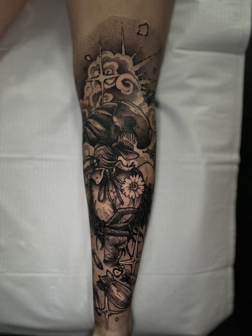 Black and grey tattoo by Max at Soul Kraft Ink in Asbury Park, New Jersey