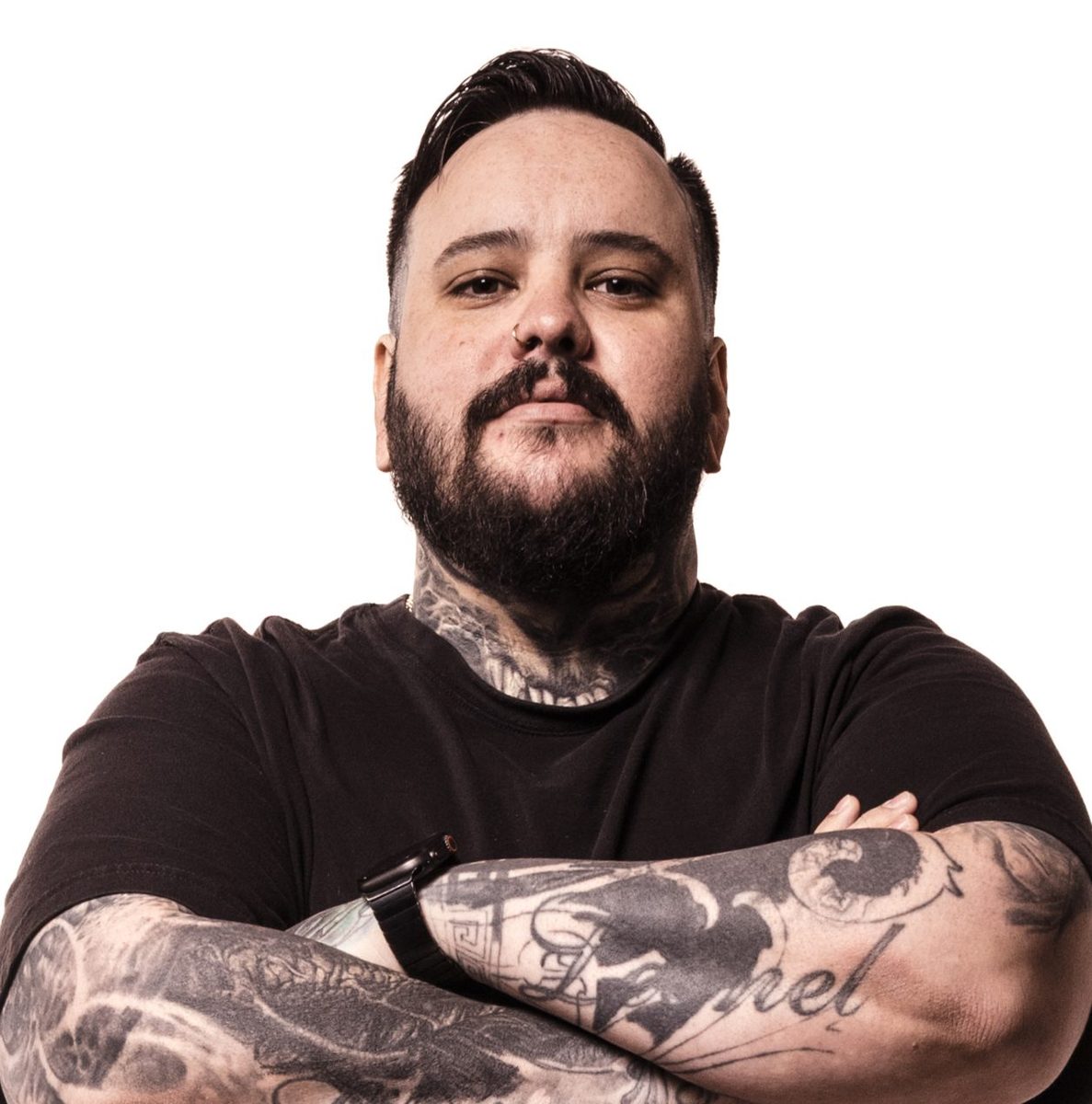 Portrait of Nico Perez, tattoo artist at Soul Kraft Ink